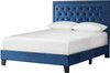 DAHLIA Dark Blue Velvet Platform Bed