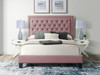 DAHLIA Blush Pink Velvet Platform Bed