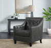 DAHLIA Gray Faux Leather 30" Wide Accent Chair