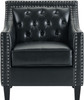 DAHLIA Black Faux Leather 30" Wide Accent Chair