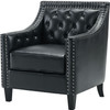 DAHLIA Black Faux Leather 30" Wide Accent Chair