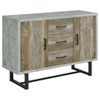 Abelardo - 3-Drawer Accent Cabinet - Weathered Oak And Cement