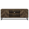 Myles - 2-Door TV Console With Adjustable Shelves - Rustic Oak Herringbone