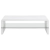 Airell - Rectangular Coffee Table With Glass Shelf - White High Gloss