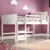 BRIDGETTE White Twin Low Loft Bed 