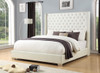 ELEINA White Faux Leather Bed