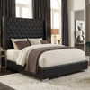 ELEINA Black Faux Leather 72" Height Bed