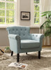 Melody Blue Fabric Tufted Back Accent Arm Chair