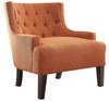 Maribel Orange Tufted Fabric Accent Chair