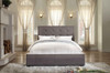 JOSY Gray Fabric Tufted Headboard Bed