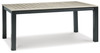 Mount Valley - Black / Driftwood - Rect Dining Table W/Umb Opt