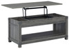 CALEB Gray 43" Wide Lift Top Coffee Table (RTA)