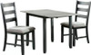 KALVEN Black & Gray 3 Piece Drop-Leaf Dining Set