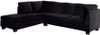 REGINO Black Velvet 109" Wide Sectional (RTA)