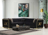 OROZCO Black Velvet 99" Wide Sectional