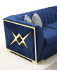 OROZCO Navy Blue Velvet 99" Wide Sectional