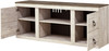 HAZEN Whitewash 60" Wide TV Stand with Fireplace (RTA)