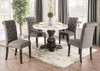 GEROLT Dark Gray 5 Piece Dining Set with 100% Real White Marble