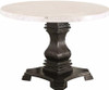 GEROLT White & Black 48" Wide Real Marble Dining Table