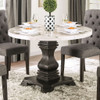 GEROLT White & Black 48" Wide Real Marble Dining Table