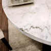 GEROLT White & Black 48" Wide Real Marble Dining Table