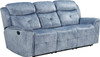 RENAULT Silver Blue Reclining Sofa & Loveseat