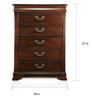 ALLONDRA Cherry 38" Wide Chest with Hidden Drawer