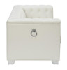 LUCIANA Pearl White 60" Wide Tufted Loveseat
