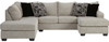 STOVALL Beige Gray 125" Wide Double Chaise Sectional