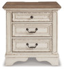 Realyn - Three Drawer Night Stand - White / Brown / Beige