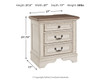 Realyn - Three Drawer Night Stand - White / Brown / Beige