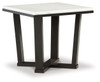 Fostead - Square End Table - White / Espresso