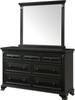 CONROE Black 65" Wide Dresser and Mirror