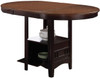 KILEEN Chestnut 60" Wide Storage Counter Table with Extension