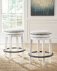 Valebeck - 5 Pc. - Counter Table With Wine Rack, 4 Swivel Stools - White / Brown