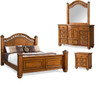 Everette Warm Oak Poster Bed 6-PC Bedroom Set