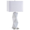 Camie - Geometric Ceramic Base Table Lamp - White