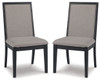 Foyland - Light Gray / Black - Dining Uph Side Chair (Set of 2)