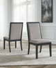 Foyland - Light Gray / Black - Dining Uph Side Chair (Set of 2)