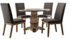 Josefine Oak/Zinc 5-PC Dining Set Nailhead Chairs