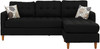 FABIOS Black Linen 86" Wide Reversible Sectional