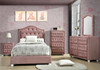 KELLIE Pink Velvet Platform Bedroom Set