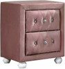 KELLIE Pink Velvet 17" Wide Nightstand