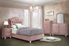 KELLIE Pink Velvet 40" Wide Dresser & Mirror