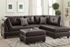 Arcata Espresso 3-PC Reversible Sectional With Ottoman
