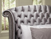 QUINTON Silver Velvet Armrest Bed