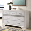 FELIZA White 63" Wide Dresser with Hidden Drawers