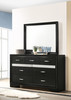 FELIZA Black 63" Wide Dresser & Mirror with Hidden Drawers