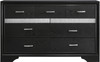 FELIZA Black 63" Wide Dresser & Mirror with Hidden Drawers