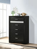 FELIZA Black 34" Wide Chest with Hidden Jewelry Drawers